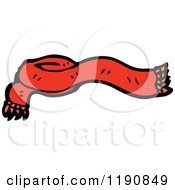 Cartoon Of A Red Knit Scarf Royalty Free Vector Illustration