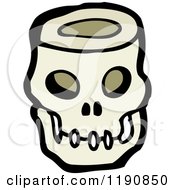 Cartoon Of A Skull Bowl Royalty Free Vector Illustration by lineartestpilot