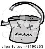 Cartoon Of A Broken Bucket Royalty Free Vector Illustration by lineartestpilot