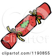 Cartoon Of A Christmas Firecracker Royalty Free Vector Illustration by lineartestpilot
