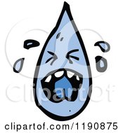 Cartoon Of A Crying Drop Of Water Royalty Free Vector Illustration