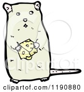 Cartoon Of An Animal Eating Cheese Royalty Free Vector Illustration by lineartestpilot