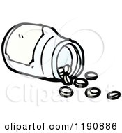 Cartoon Of A Spilled Pill Bottle Royalty Free Vector Illustration by lineartestpilot