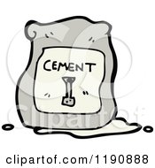 Cartoon Of A Bag Of Cement Royalty Free Vector Illustration