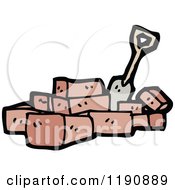 Cartoon Of A Pile Of Bricks Royalty Free Vector Illustration