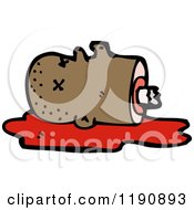 Cartoon Of A Severed Natives Head Royalty Free Vector Illustration by lineartestpilot