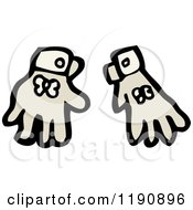 Cartoon Of A Pair Of Gloves Royalty Free Vector Illustration