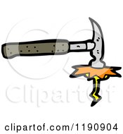 Cartoon Of A Striking Hammer Royalty Free Vector Illustration by lineartestpilot