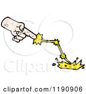 Cartoon Of A Hand Shooting Electricity Royalty Free Vector Illustration