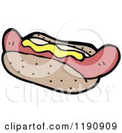 Cartoon Of A Hotdog Royalty Free Vector Illustration