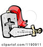 Cartoon Of A Knights Armor Royalty Free Vector Illustration by lineartestpilot