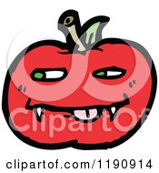 Cartoon Of A Vampire Apple Royalty Free Vector Illustration