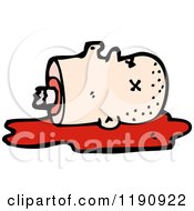 Cartoon Of A Severed Bloody Head Royalty Free Vector Illustration by lineartestpilot