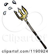 Cartoon Of A Trident Royalty Free Vector Illustration by lineartestpilot