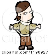 Cartoon Of A Man With Straps On His Arms Royalty Free Vector Illustration