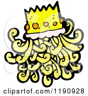Cartoon Of A Crown And Hair Royalty Free Vector Illustration