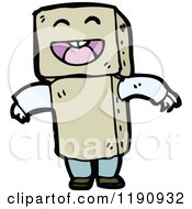 Cartoon Of A Box Person Royalty Free Vector Illustration by lineartestpilot
