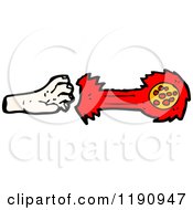 Cartoon Of A Hand Throwing A Fireball Royalty Free Vector Illustration