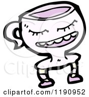 Cartoon Of A Teacup Character Royalty Free Vector Illustration by lineartestpilot
