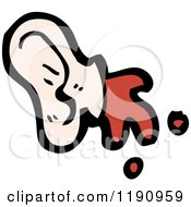 Cartoon Of A Bloody Severed Ear Royalty Free Vector Illustration