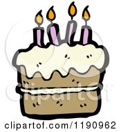 Cartoon of a Birthday Cake with Candles - Royalty Free Vector Clipart
