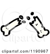 Cartoon Of A Broken Dog Bone Royalty Free Vector Illustration by lineartestpilot