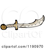 Cartoon Of A Dagger Royalty Free Vector Illustration