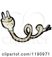 Cartoon Of A Cord With The Plug Royalty Free Vector Illustration by lineartestpilot