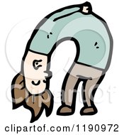 Cartoon Of A Person Bending Over Royalty Free Vector Illustration