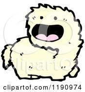 Cartoon Of A Furry Animal Creature Royalty Free Vector Illustration by lineartestpilot