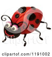 Clipart Of A Happy Ladybug Smiling Over White Royalty Free Illustration