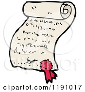 Cartoon Of A Scrolled Document Royalty Free Vector Illustration by lineartestpilot