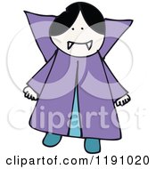 Cartoon Of A Sick Figure Vampire Girl Royalty Free Vector Illustration