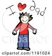 Cartoon Of A Happy Fathers Day Card Royalty Free Vector Illustration