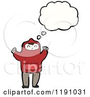 Cartoon Of A Boy Wearing A Hoodie Thinking Royalty Free Vector Illustration