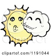 Cartoon Of A Happy Sun And Cloud Royalty Free Vector Illustration