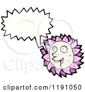 Cartoon Of A Flower Speaking Royalty Free Vector Illustration by lineartestpilot