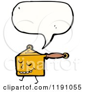 Cartoon Of A Cooking Pot Speaking Royalty Free Vector Illustration by lineartestpilot