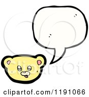 Cartoon Of A Teddy Bears Head Speaking Royalty Free Vector Illustration