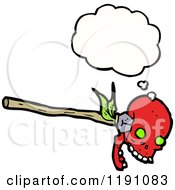Poster, Art Print Of Skull With A Spear Thinking