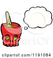 Cartoon Of A Skull Bowl Of Slime Royalty Free Vector Illustration