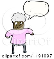 Cartoon Of An Elderly Black Woman Speaking Royalty Free Vector Illustration