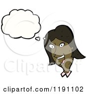 Cartoon Of A Black Woman Thinking Royalty Free Vector Illustration