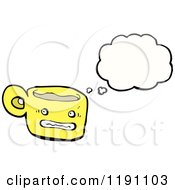 Cartoon Of A Coffee Mug Thinking Royalty Free Vector Illustration