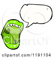 Cartoon Of A Vampire Mouth Speaking Royalty Free Vector Illustration by lineartestpilot