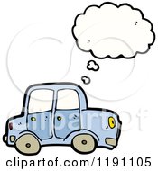 Cartoon Of A Car Thinking Royalty Free Vector Illustration