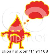 Cartoon Of A Flame Character Thinking Royalty Free Vector Illustration by lineartestpilot