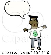 Cartoon Of A Black Man Wearing A Shirt With The Number8 Royalty Free Vector Illustration