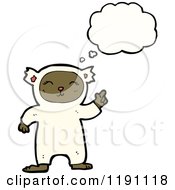 Cartoon Of A Child Wearing An Animal Costume Thinking Royalty Free Vector Illustration