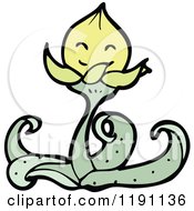 Cartoon Of A Smiling Flower Royalty Free Vector Illustration